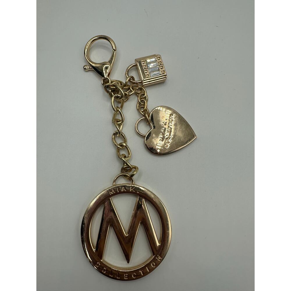 Mia K. Farrow Collection Gold-Tone Keychain Bag Charm Good Used - Picture 2 of 2